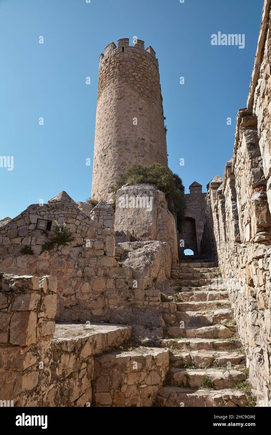 Castle of Almansa. Almansa, Albacete. Castilla-La Mancha. Spain. Stock Photo