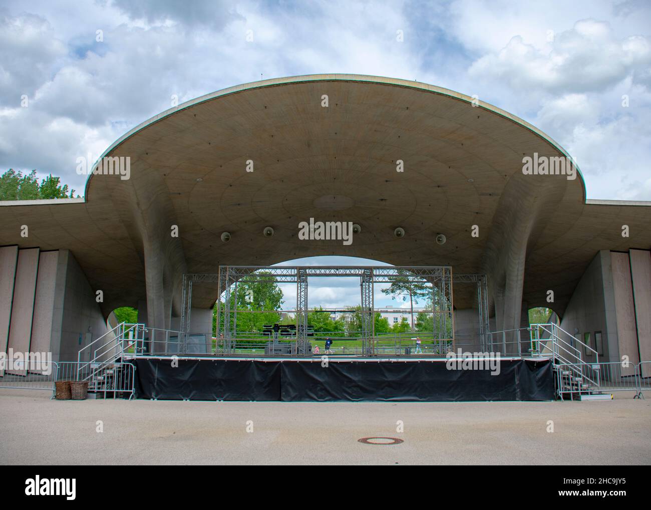 Landscape of amphitheater at Garten der Welt Marzahn Berlin Stock Photo