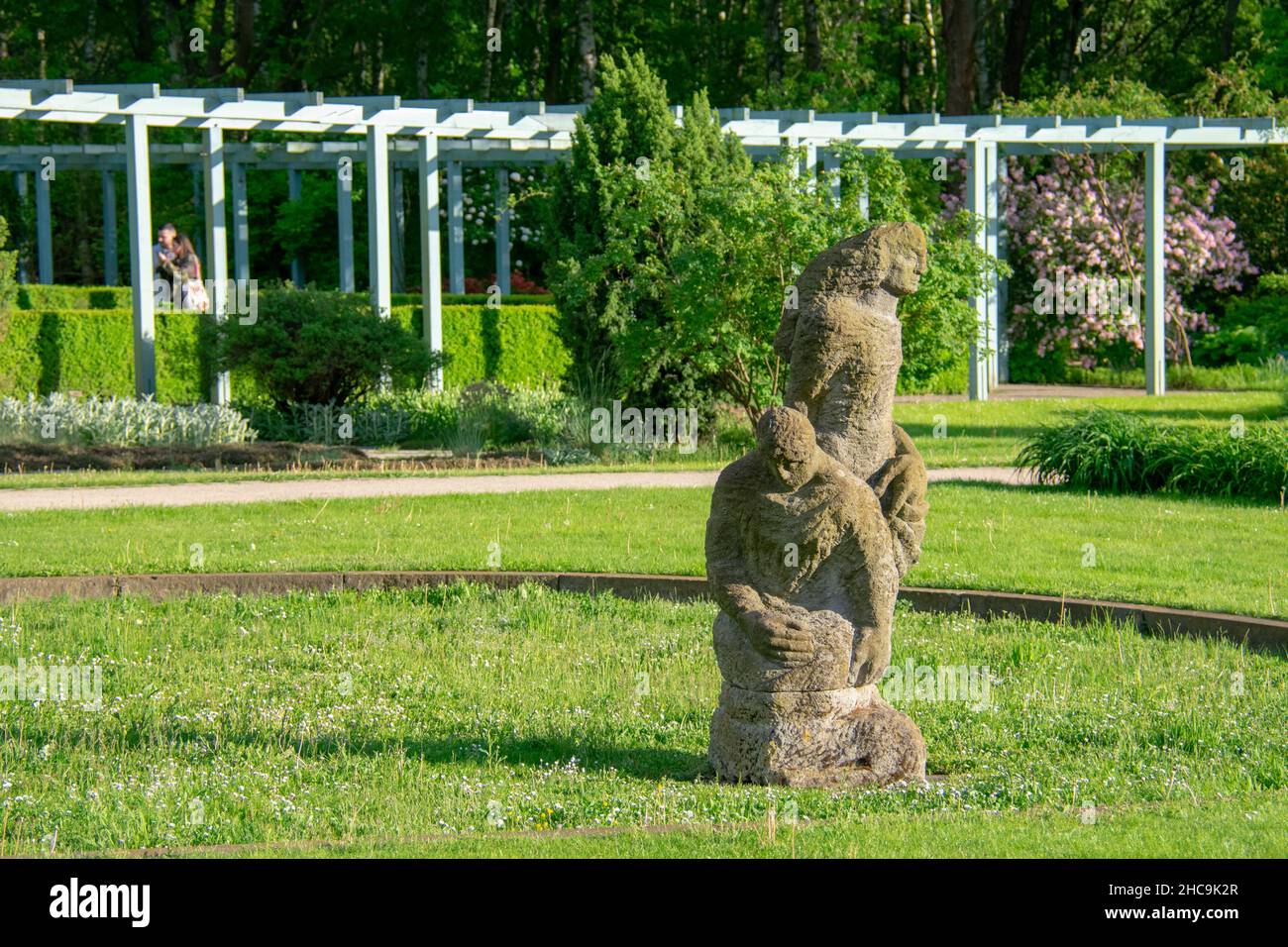 Scenic landscape of Italian Renaissance garden in Garten der Welt