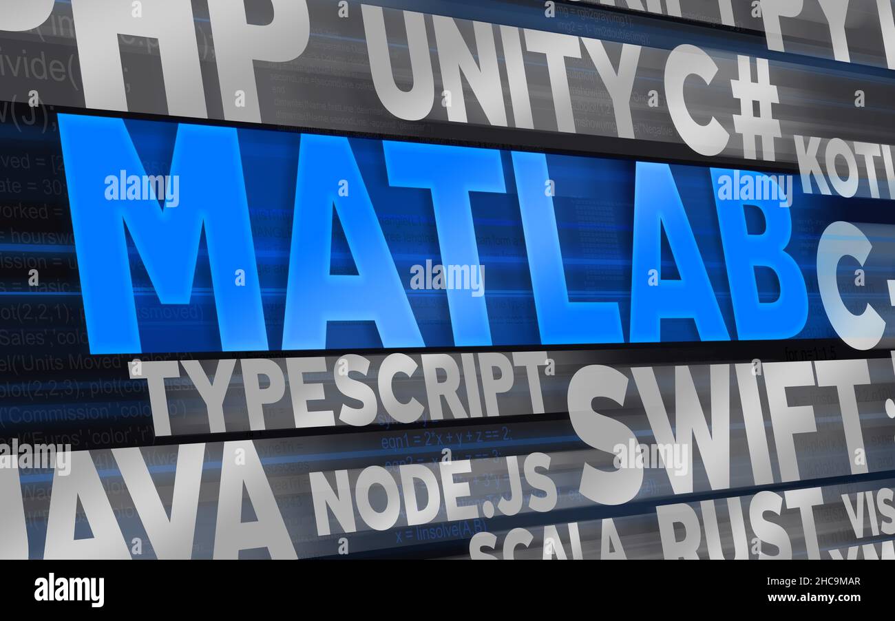 Programming languages names written over the code script. Conceptual ...