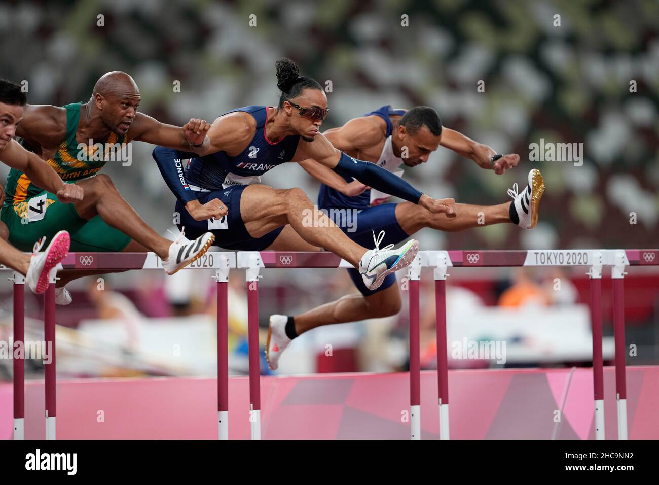 Pascal MartinotLagarde participating in the 110 meter hurdles at the