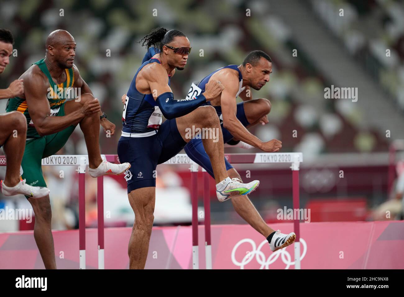 Pascal MartinotLagarde participating in the 110 meter hurdles at the
