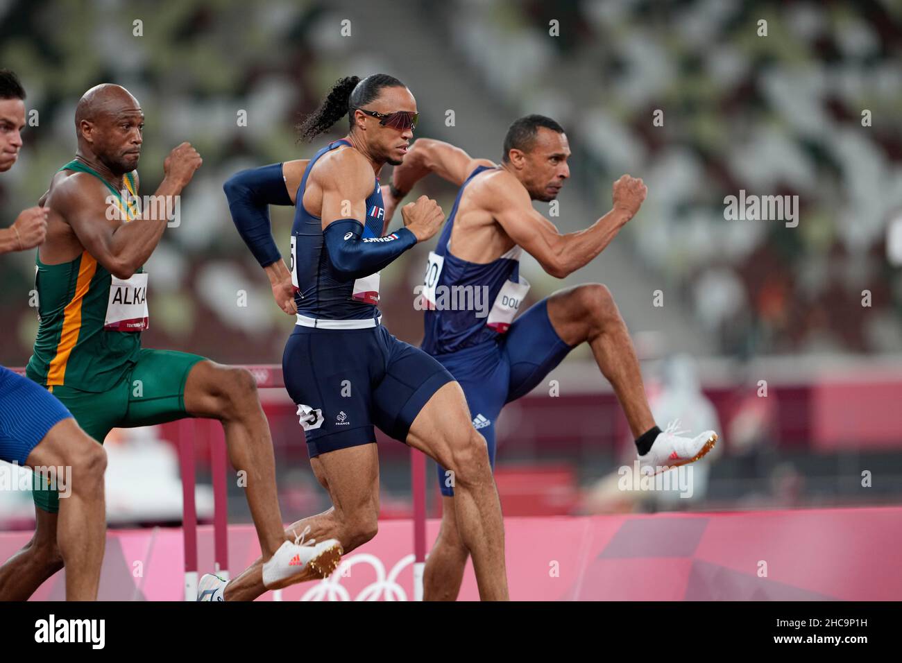 Pascal MartinotLagarde participating in the 110 meter hurdles at the
