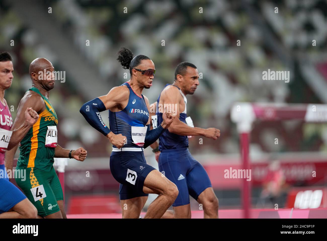 Pascal MartinotLagarde participating in the 110 meter hurdles at the