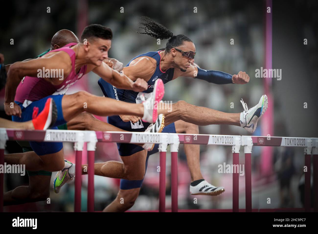 Pascal MartinotLagarde participating in the 110 meter hurdles at the