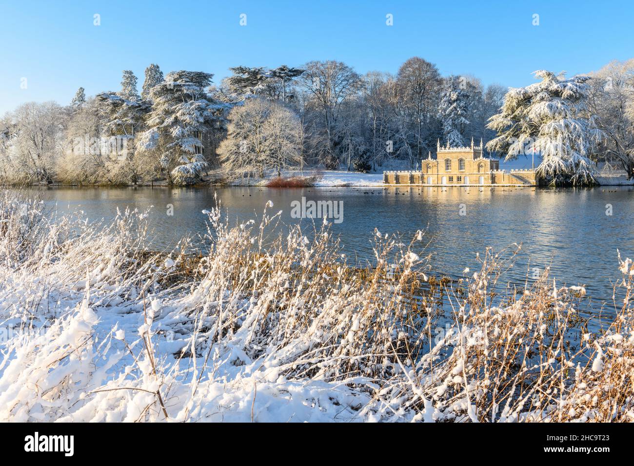 Fort Henry - The Exton Estate, Rutland, in the snow, Monday 25 January 2021 © 2021 Nico Morgan. All Rights Reserved Stock Photo