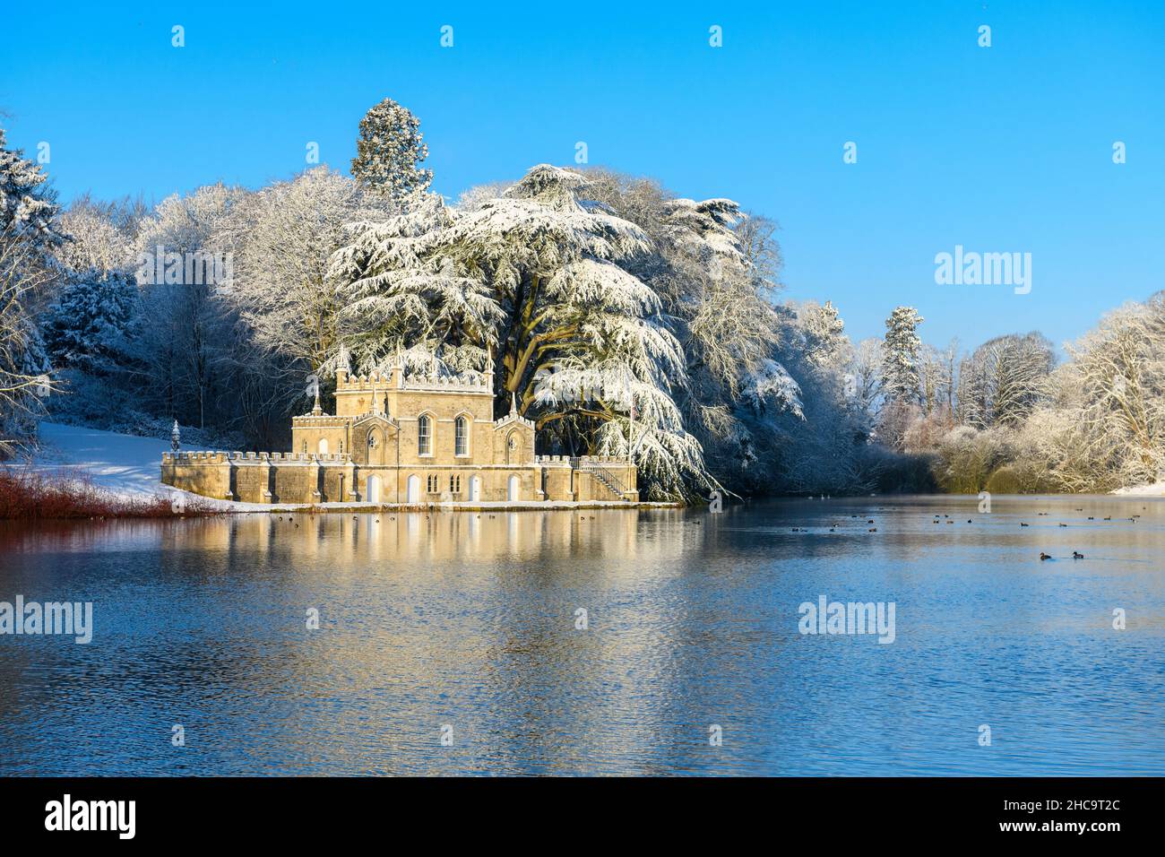 Fort Henry - The Exton Estate, Rutland, in the snow, Monday 25 January 2021 © 2021 Nico Morgan. All Rights Reserved Stock Photo