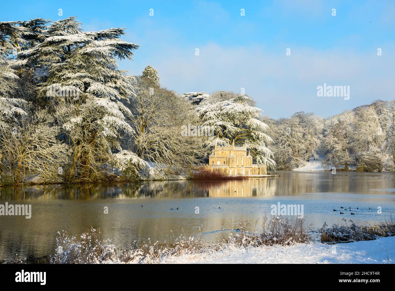 Fort Henry - The Exton Estate, Rutland, in the snow, Monday 25 January 2021 © 2021 Nico Morgan. All Rights Reserved Stock Photo