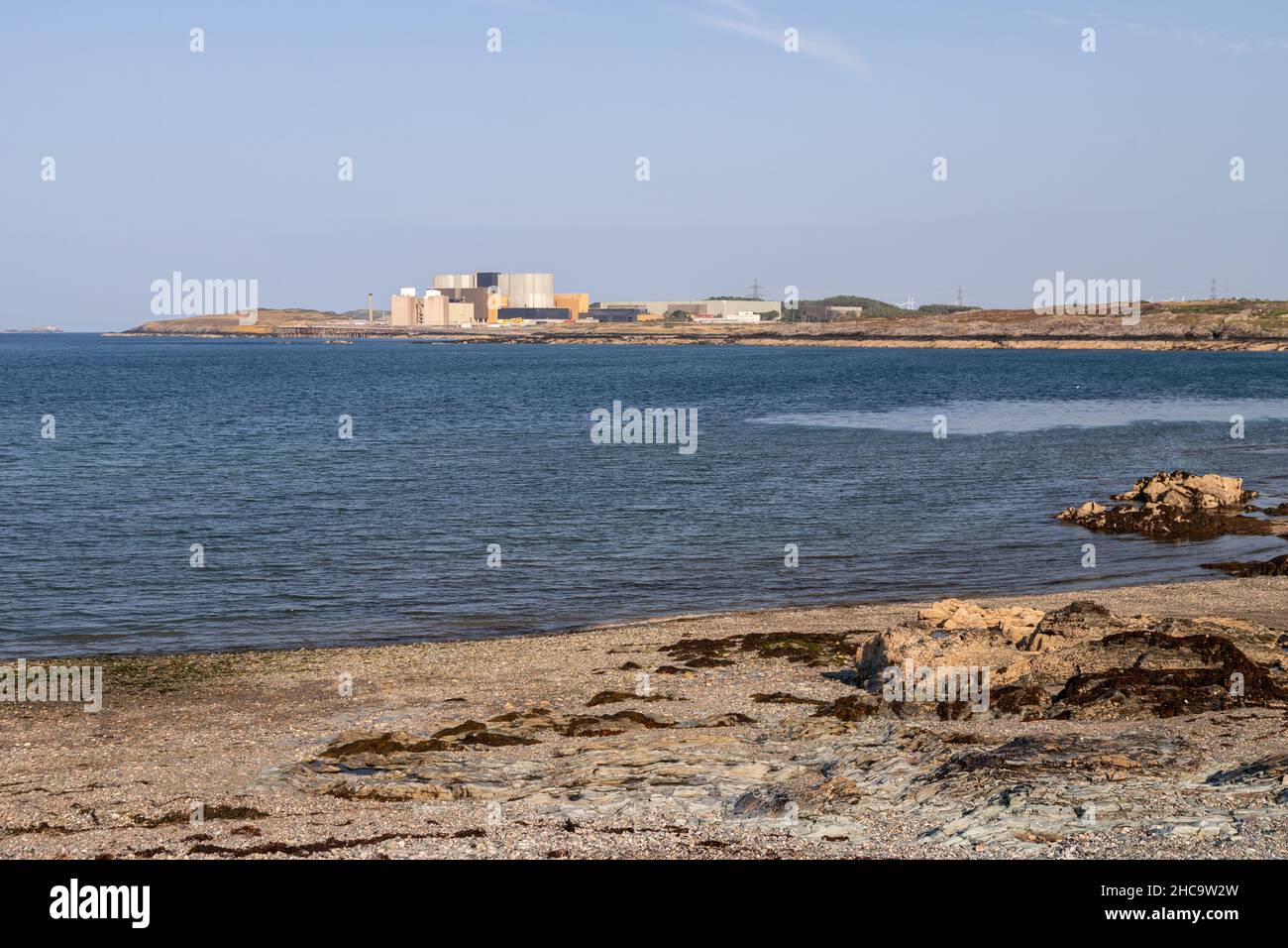 Wylfa magnox nuclear power plant, Anglesey, North Wales Stock Photo