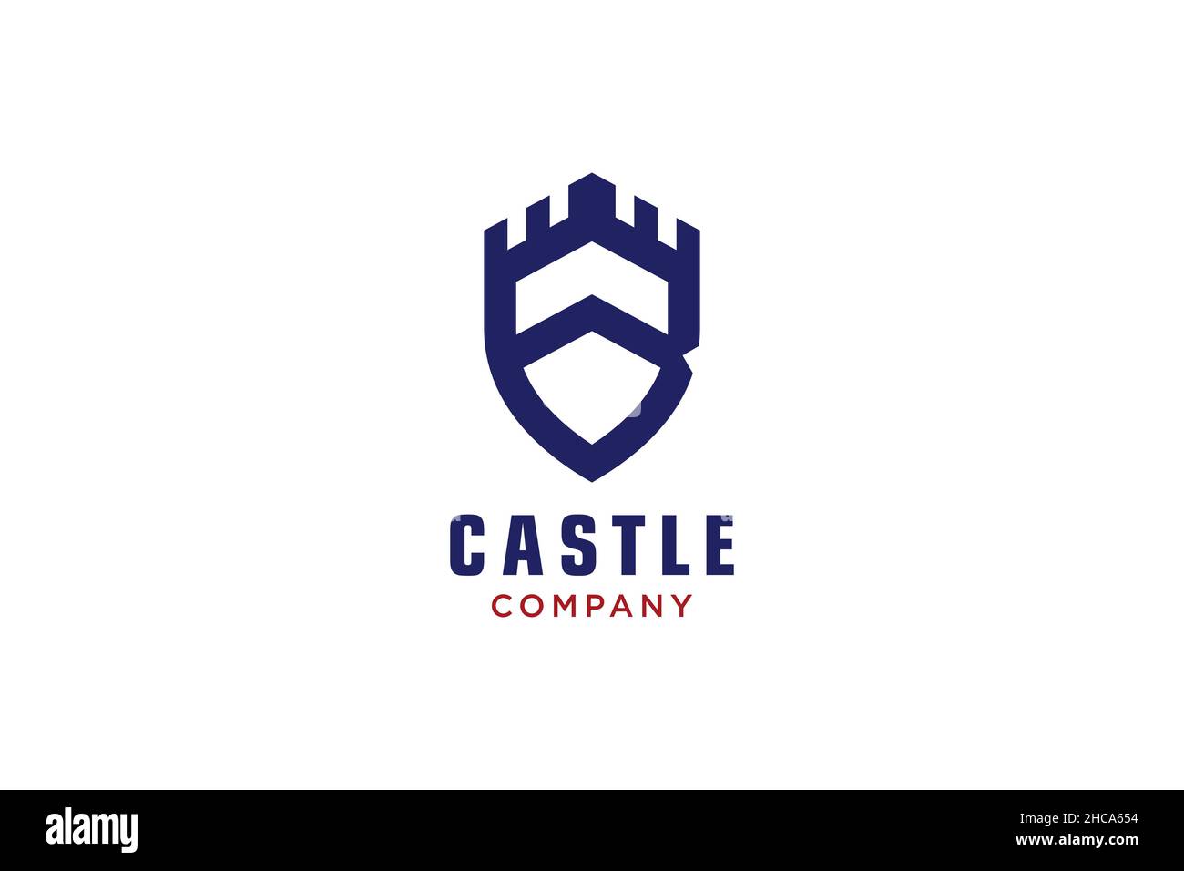 Creative shield with castle and initial B logo, Vector logo. Stock Vector