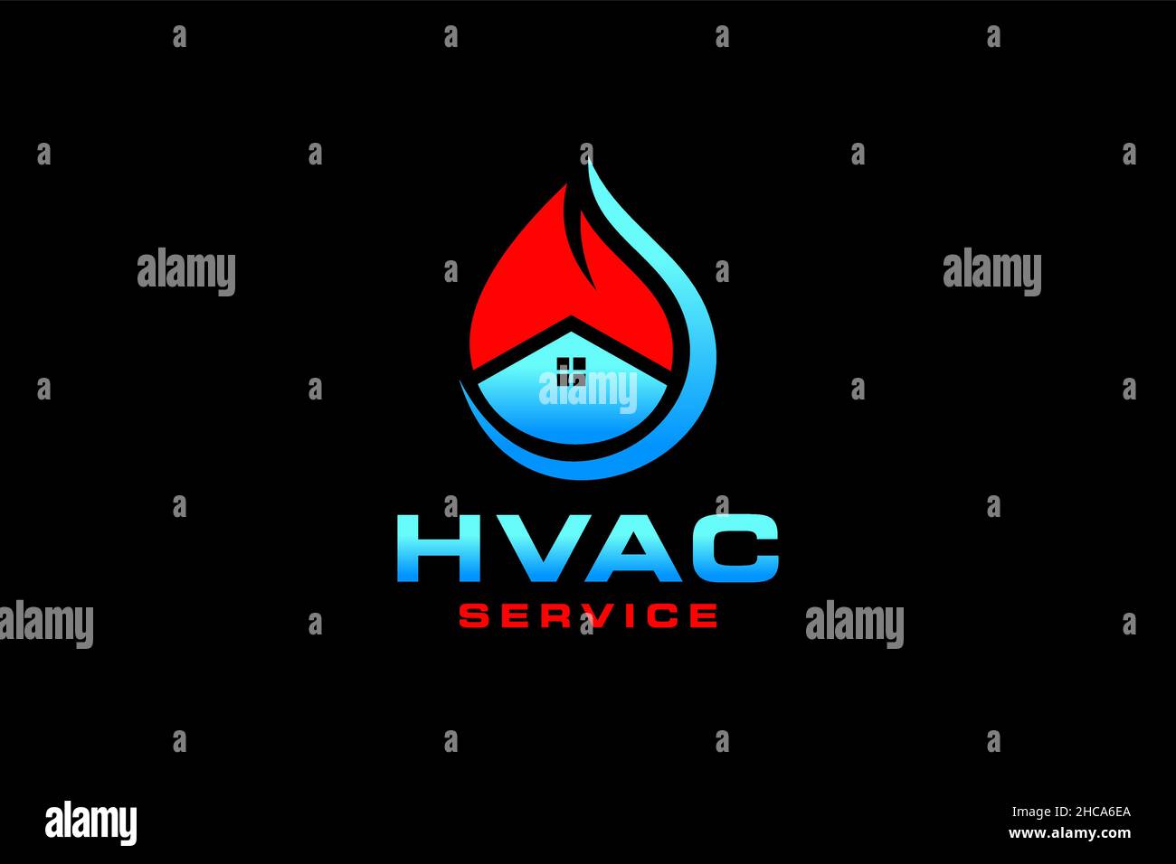 HVAC icons. Heating, ventilating and air conditioning Stock Vector