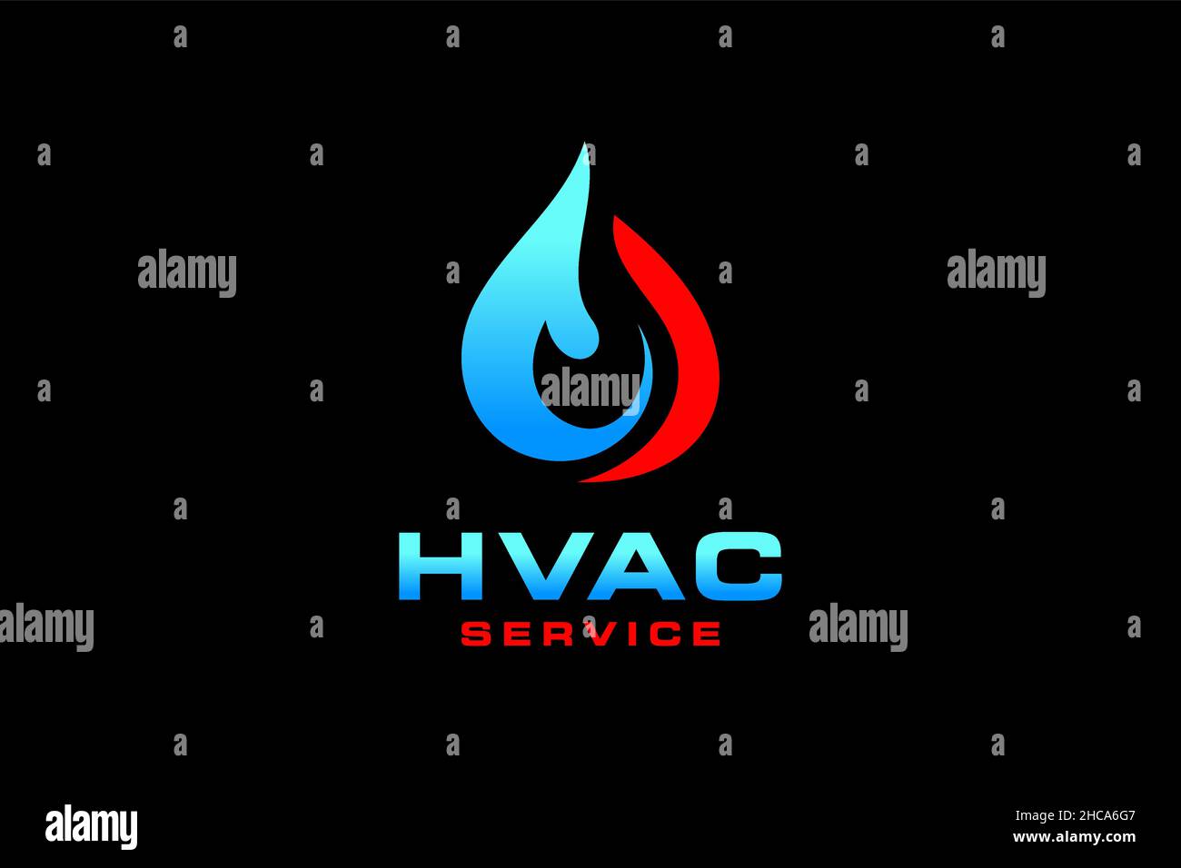 HVAC icons. Heating, ventilating and air conditioning Stock Vector