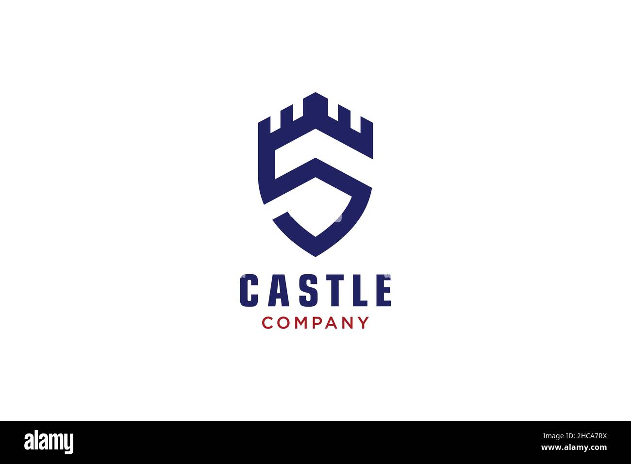 Creative shield with castle and initial S logo, Vector logo. Stock Vector