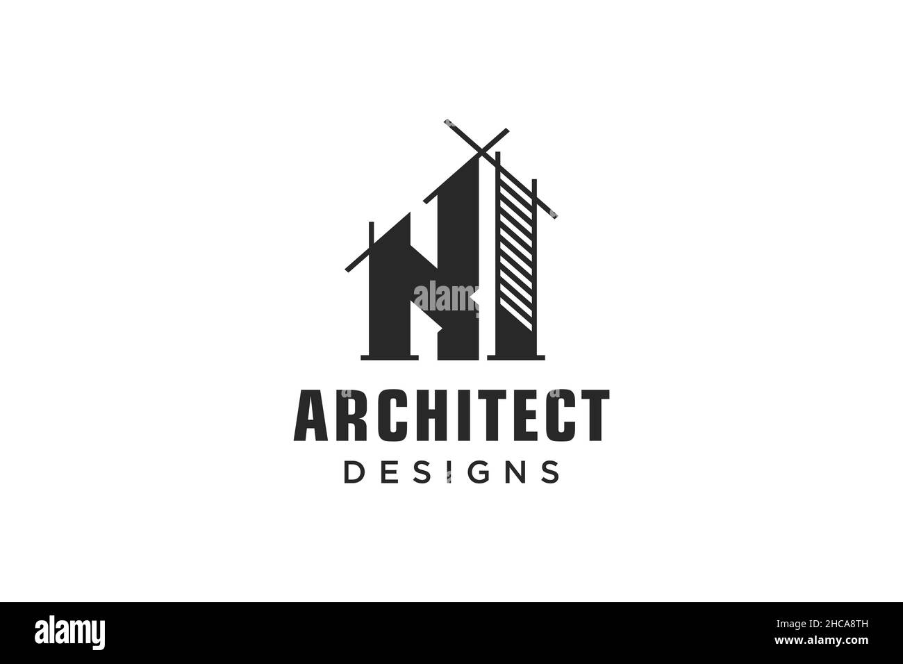 Letter K Simple modern building architecture logo design with line art ...
