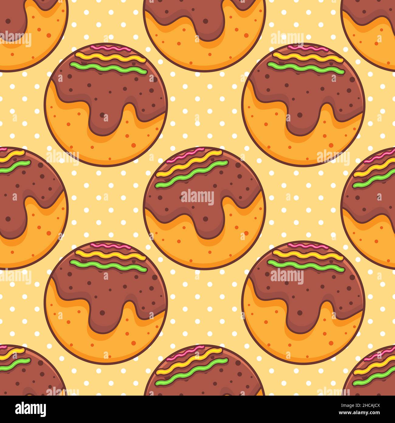 takoyaki food seamless pattern vector illustration Stock Vector