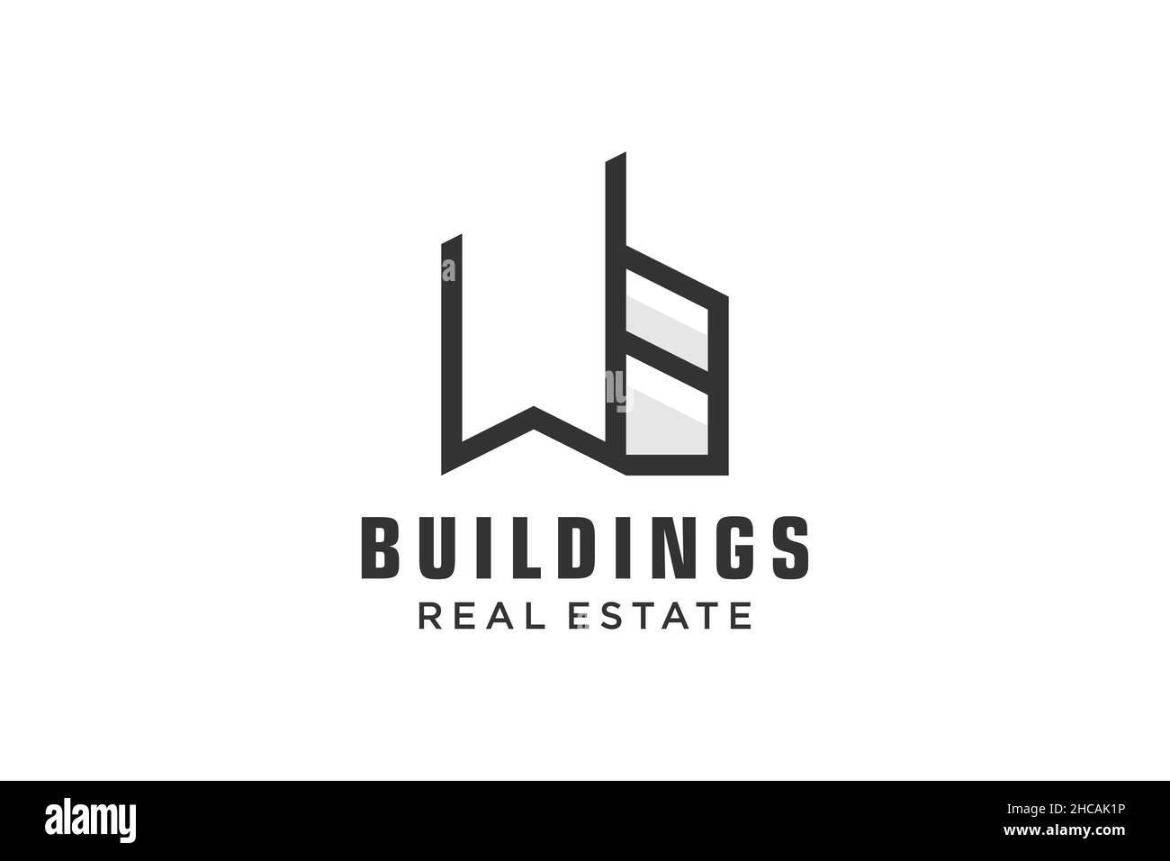 Letter W Simple modern building architecture logo design with line art ...