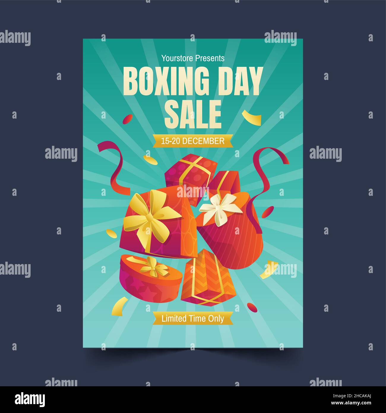 flat boxing gradient boxing day sale poster template sale collection