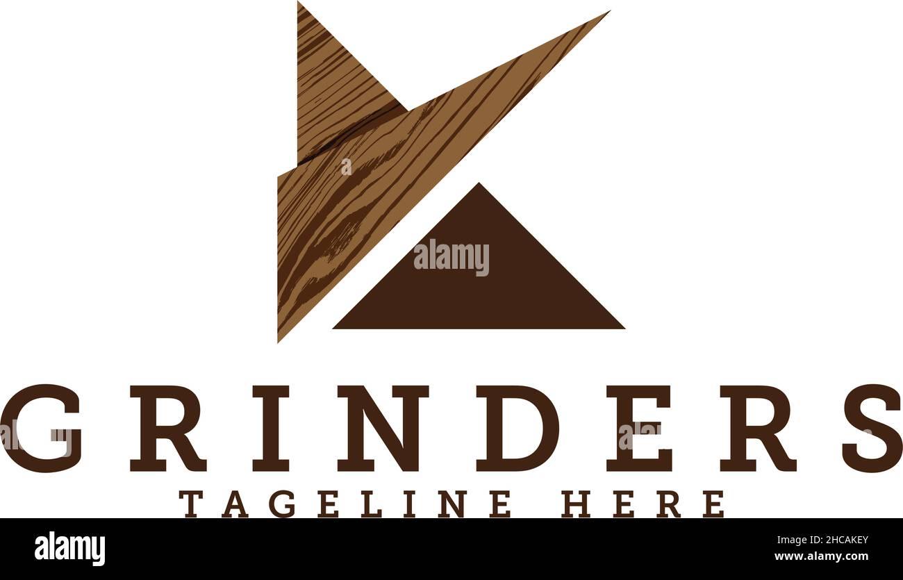 Modern colorful design GRINDERS metal logo design Stock Vector