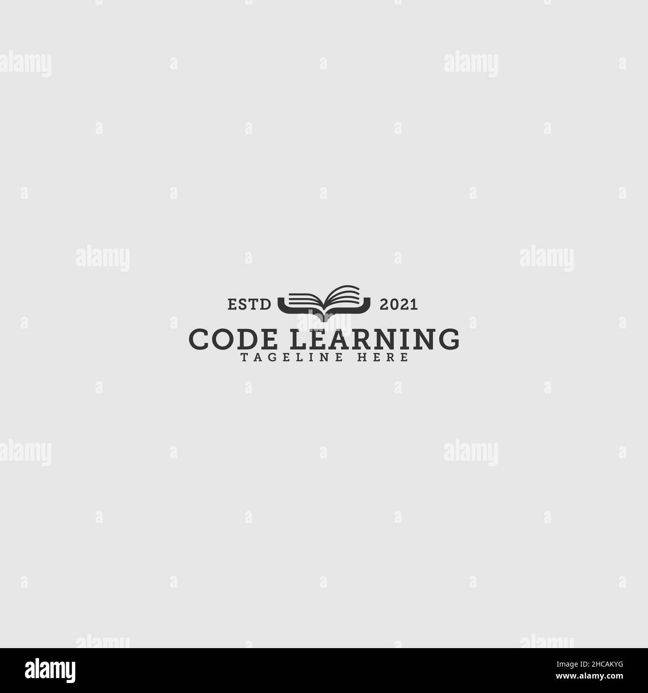 Modern design CODE LEARNING books logo design Stock Vector