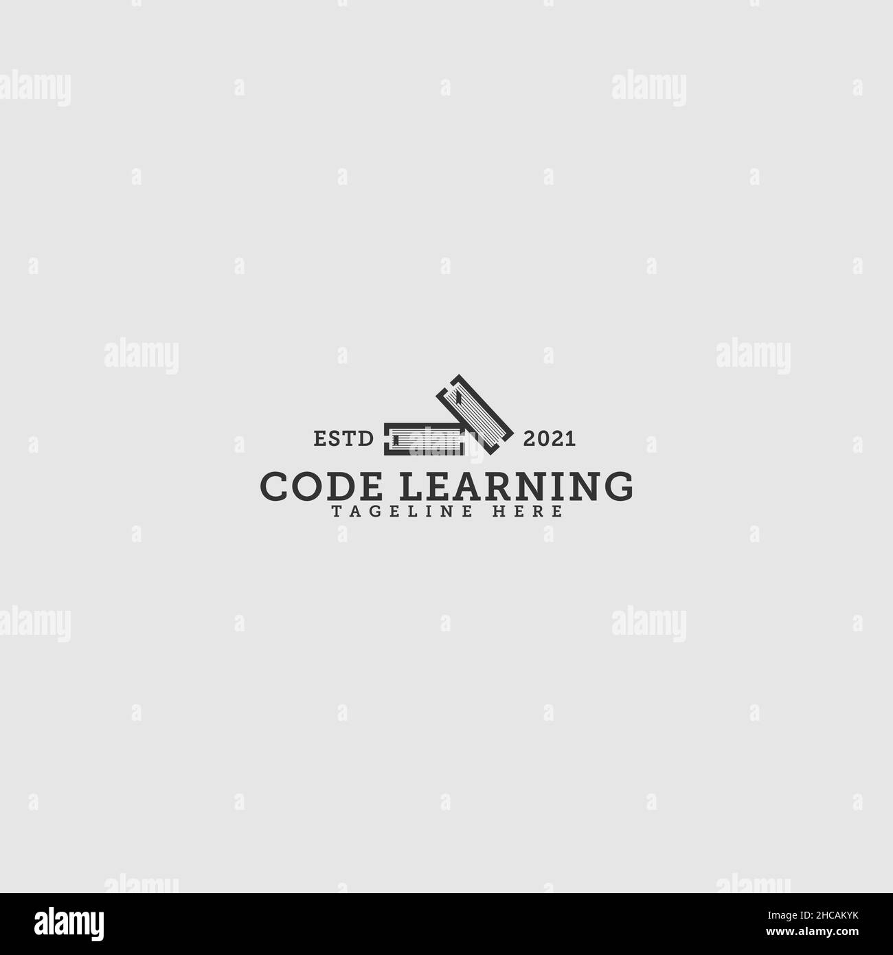 Modern design CODE LEARNING books logo design Stock Vector