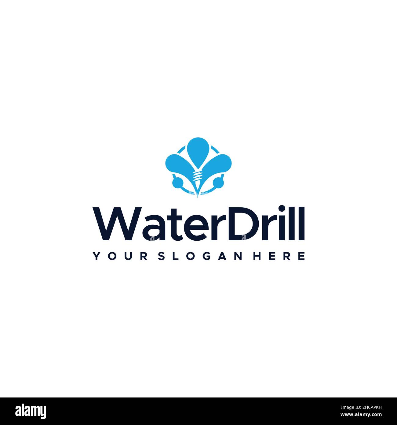 Minimalist Colorful WATER WELL Drip Logo design Stock Vector