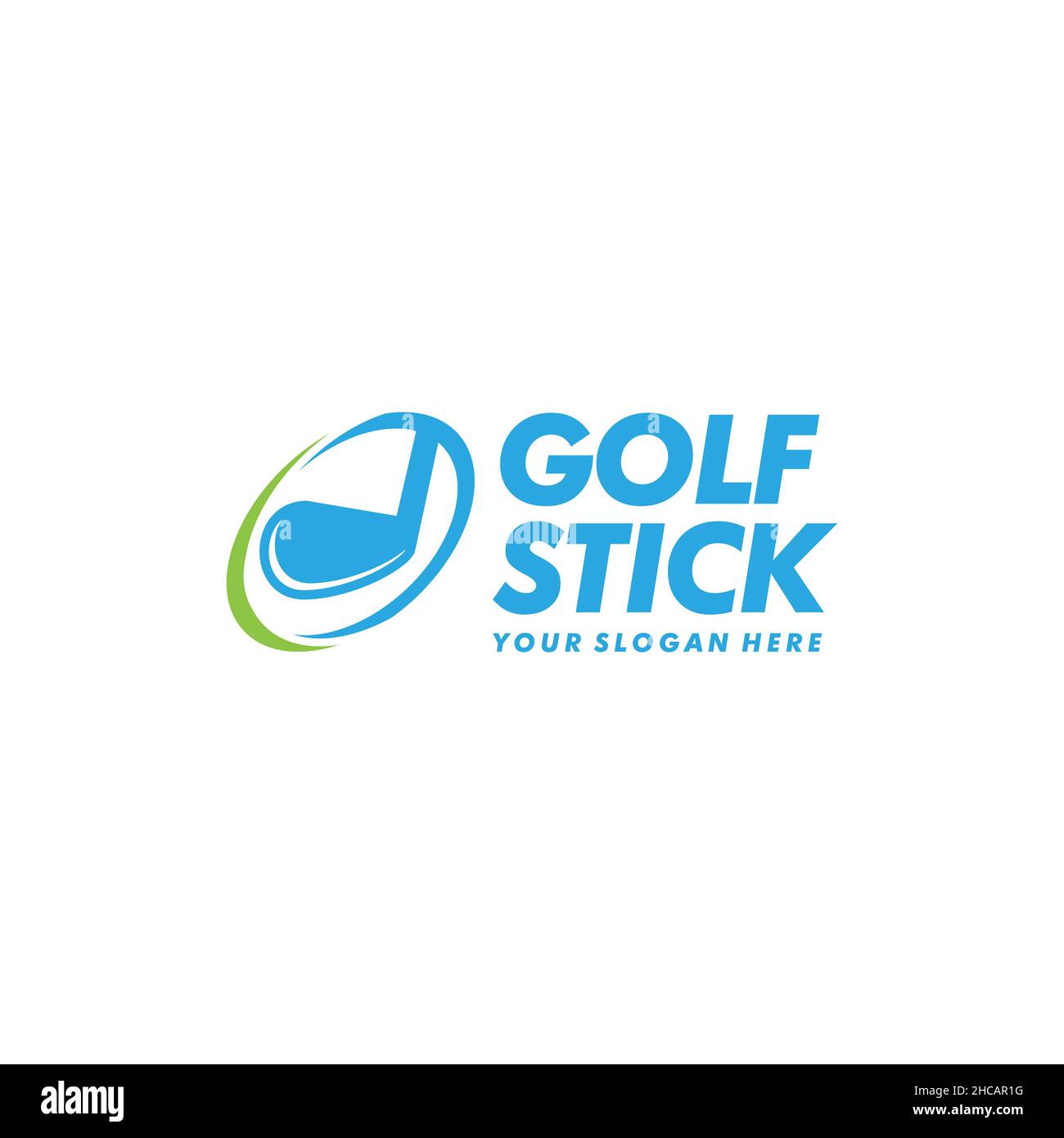 Minimalist Simple Colorful GOLF STICK logo design Stock Vector