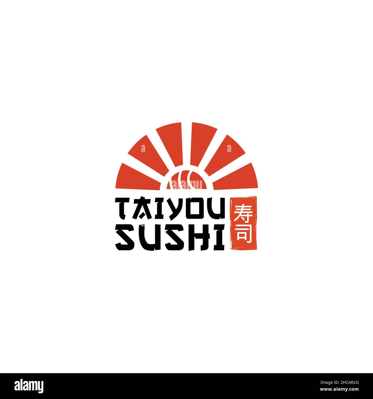 Modern Colorful TAI YOU SUSHI Sun logo design Stock Vector