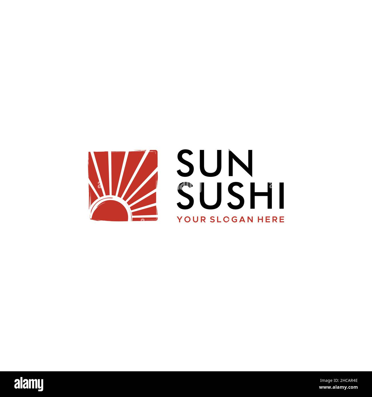 Modern Colorful SUN SUSHI Sunrise logo design Stock Vector