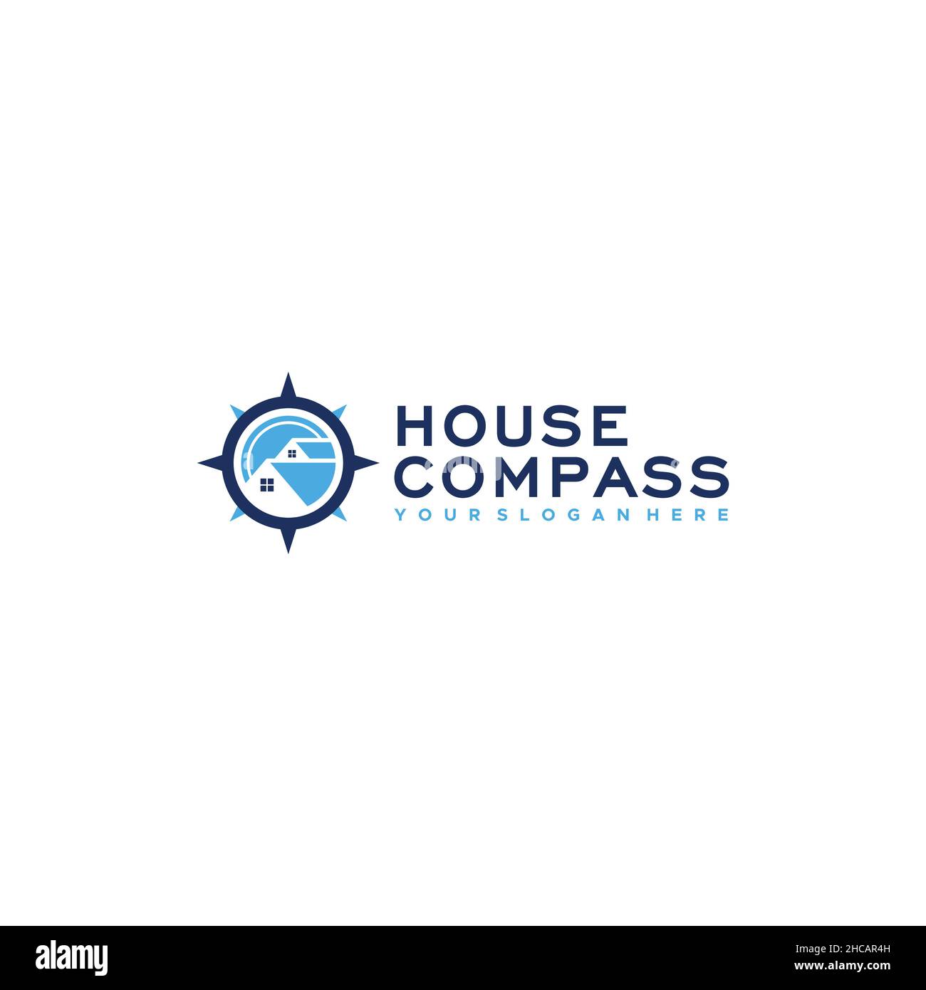 Modern HOUSE COMPASS Roof Building Logo design Stock Vector Image & Art