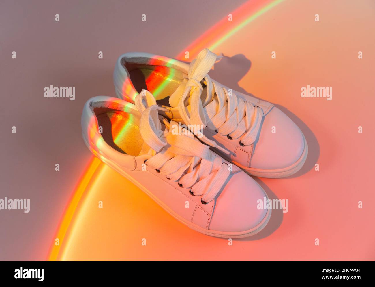 Premium Photo  Fashion sneakers on vivid abstract background