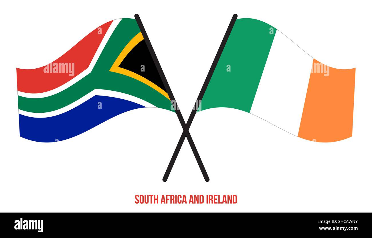 South Africa And Ireland Flags Crossed And Waving Flat Style Official south-africa-and-ireland-flags-crossed-and-waving-flat-style-official