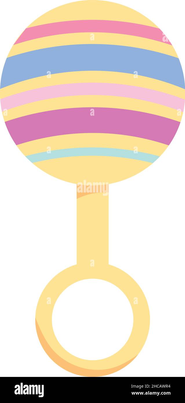 colorful baby rattle icon on white background Stock Vector Image & Art ...