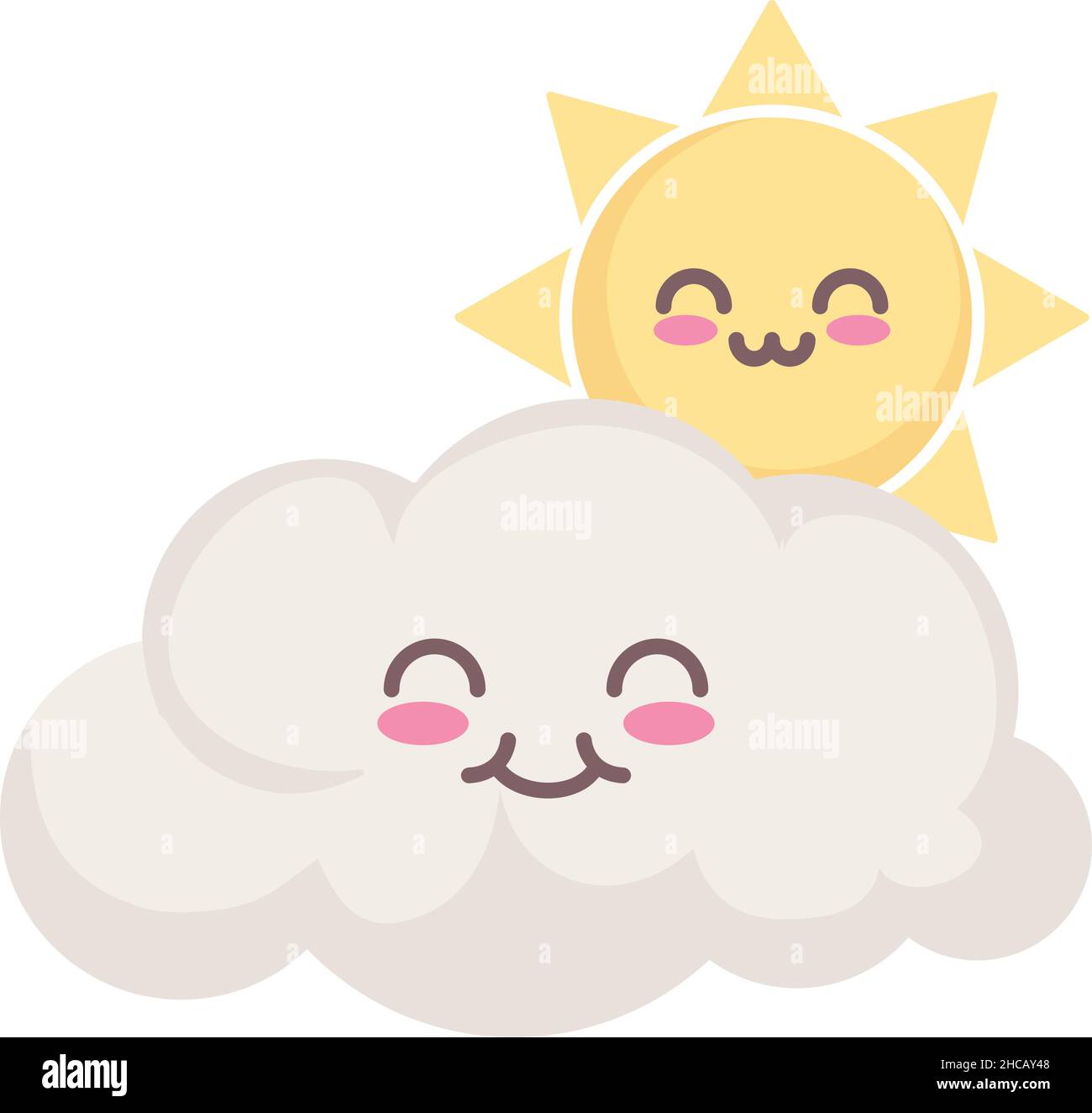 Kawaii sun cloud eyes hi-res stock photography and images - Alamy