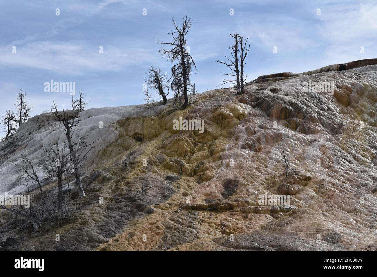 Travertine formations Stock Photo