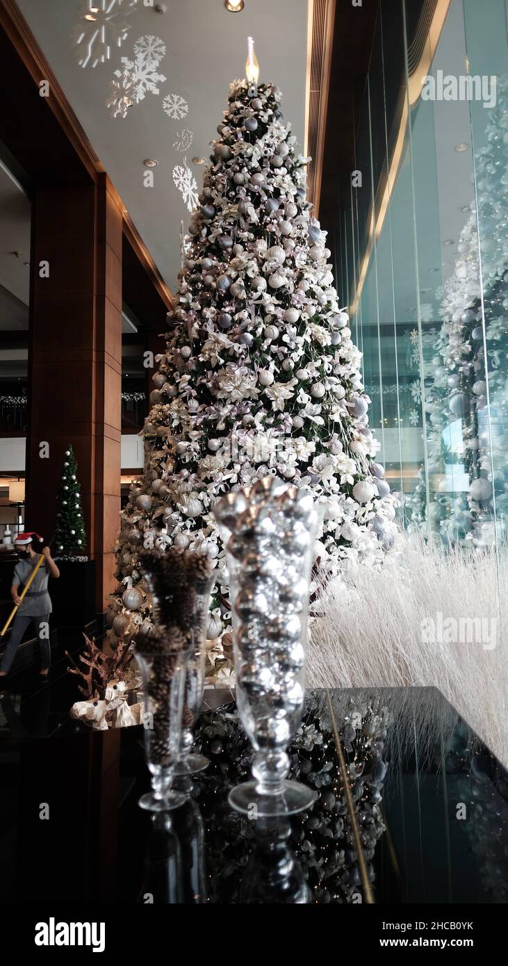 Christmas Tree Decorations JW Marriott Hotel Bangkok Thailand Stock