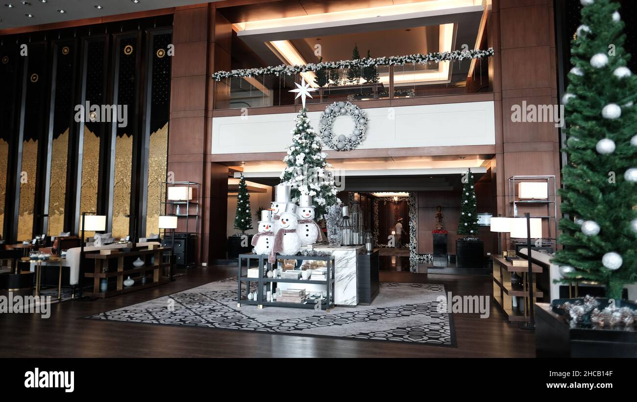 Christmas Tree Decorations JW Marriott Hotel Bangkok Thailand Stock