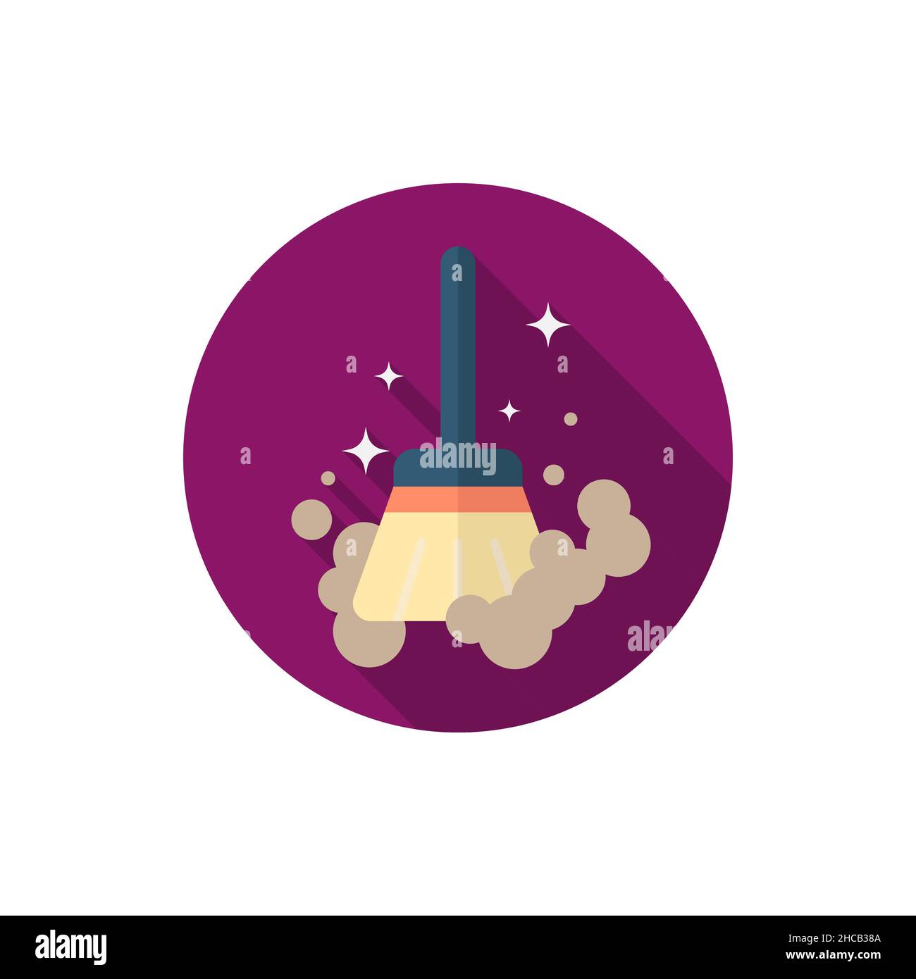 Cleaning vector icon, flat design, long shadow Stock Vector