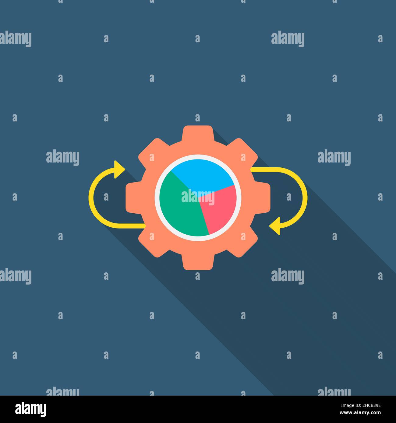 Data analysis for business vector icon, flat design, long shadow Stock Vector