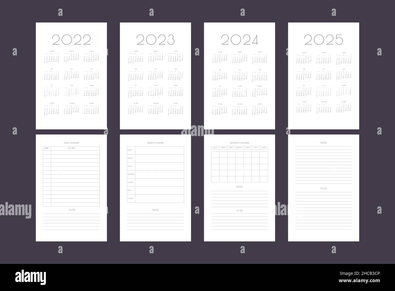 2022 2023 2024 2025 calendar and daily weekly monthly personal planner