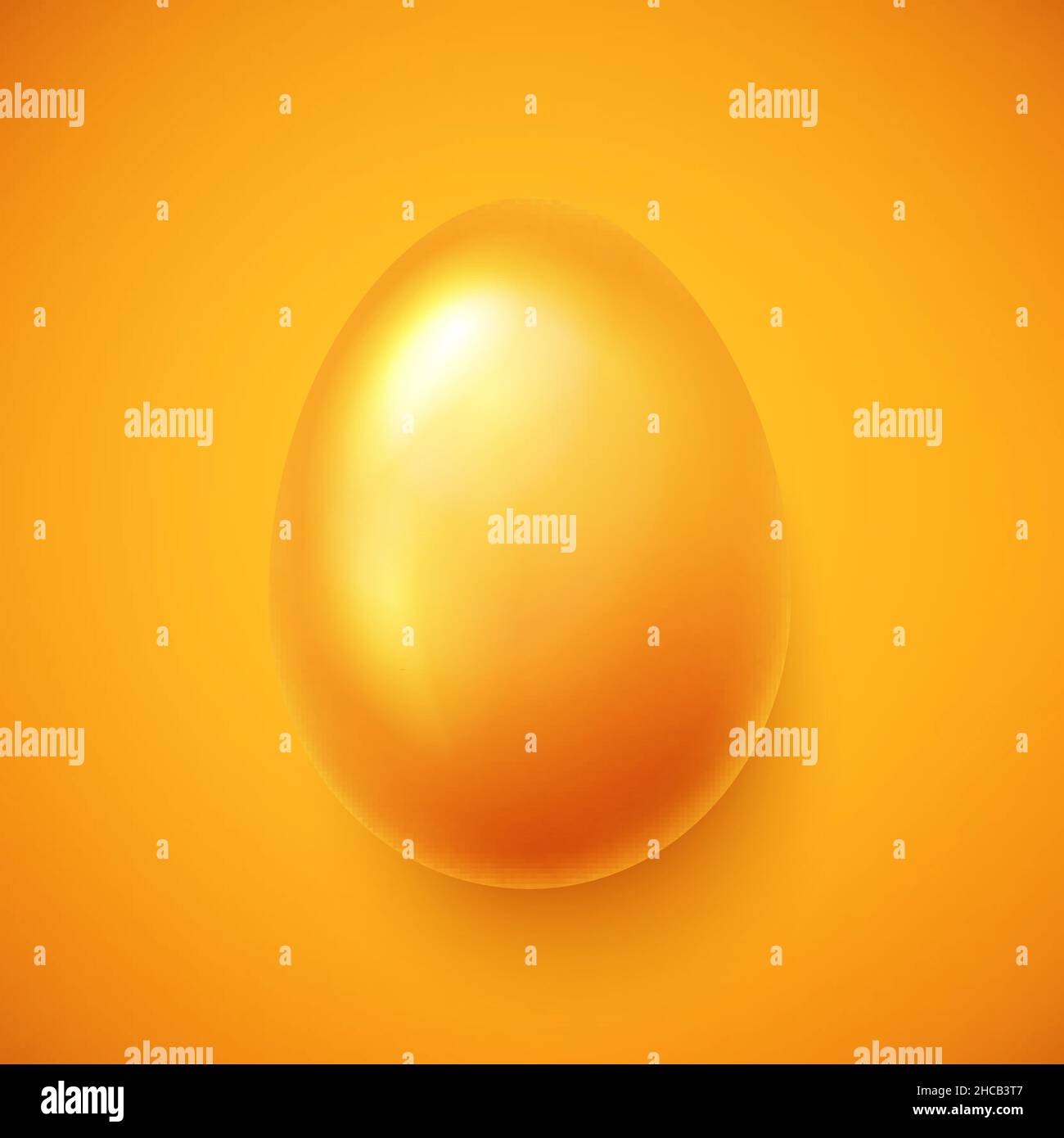 Realistic easter egg decorated in gold color . Vector illustration. Stock Vector