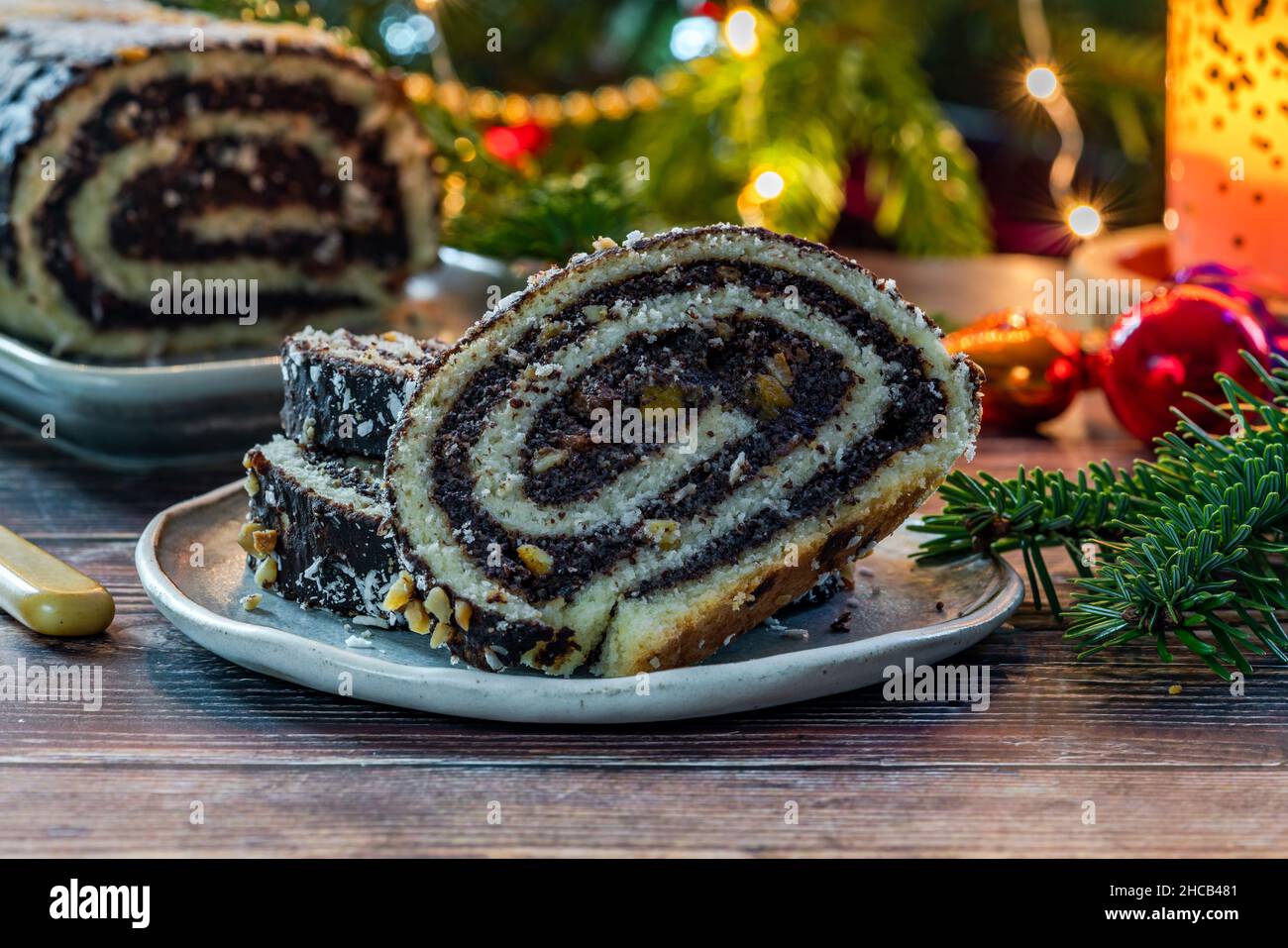Makowiec traditional Polish Christmas poppy seed cake with nuts Stock Photo Alamy