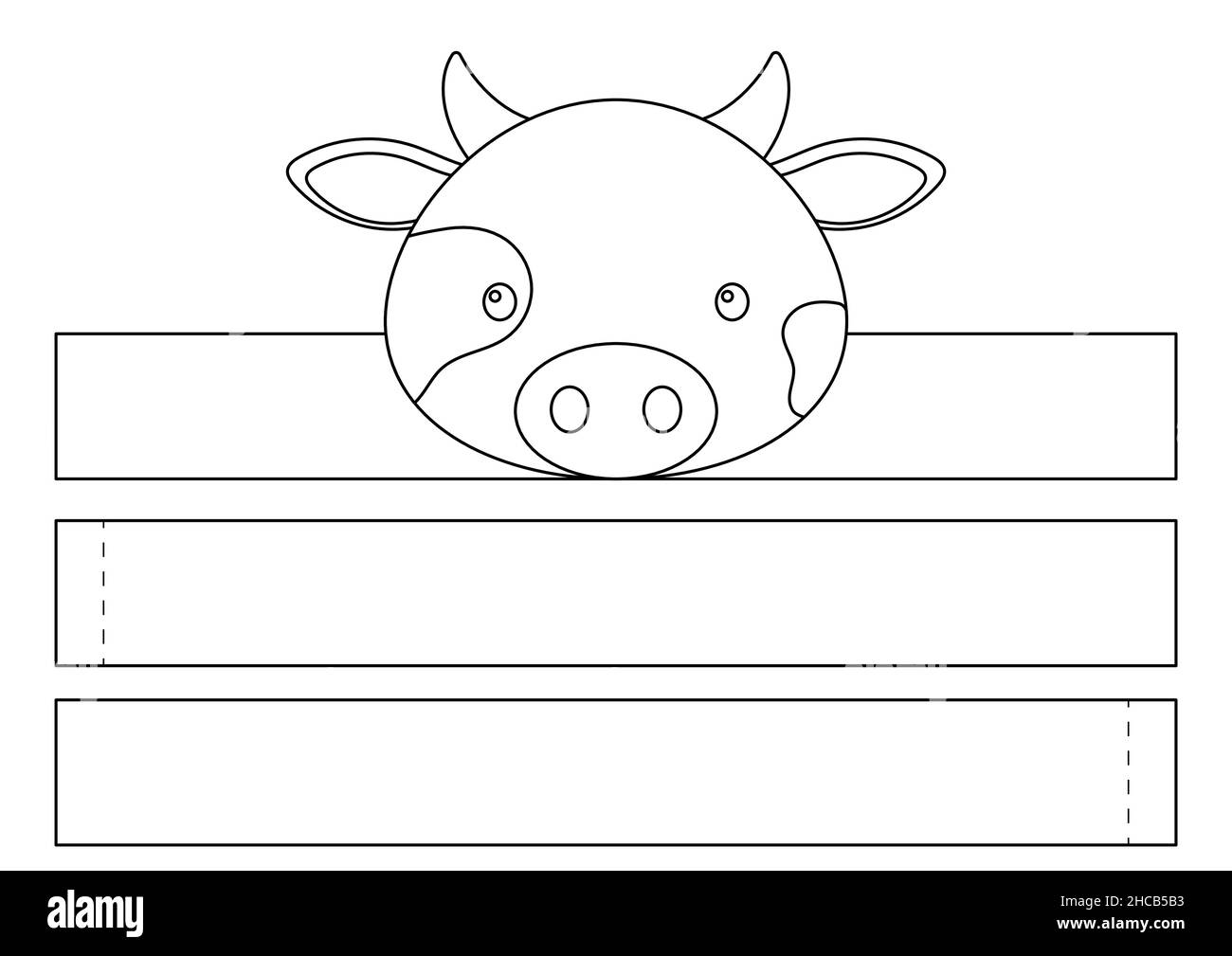 Printable cow paper crown. Diy cut party ribbon template for birthday ...