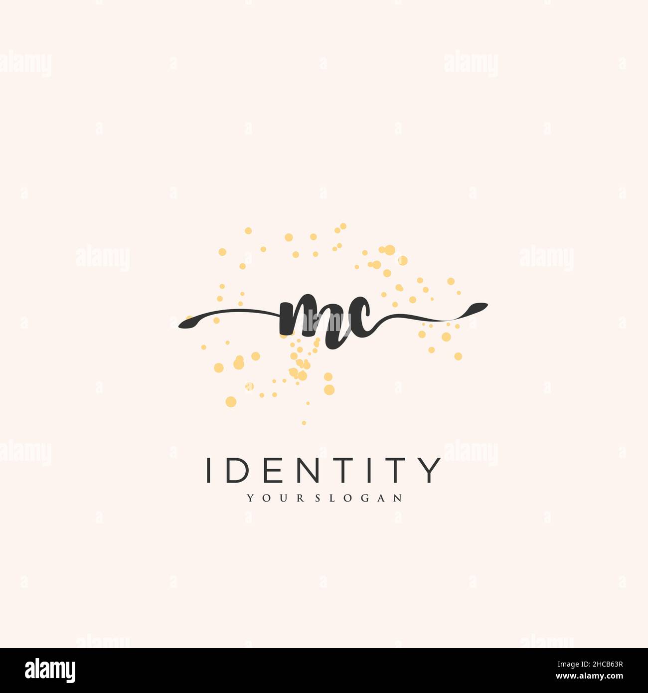 MC Handwriting logo vector art of initial signature, wedding, fashion, jewerly, boutique, floral and botanical with creative template for any company Stock Vector