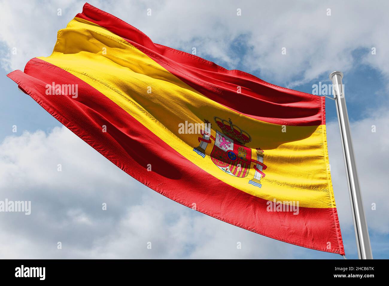 Flag of Spain The flag of Spain, as it is defined in the Constitution of 1978, Stock Photo
