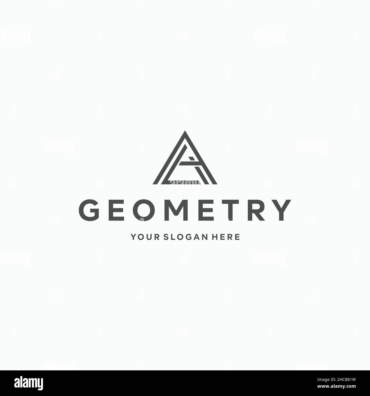 Minimalist Abstract GEOMETRY Black logo design Stock Vector