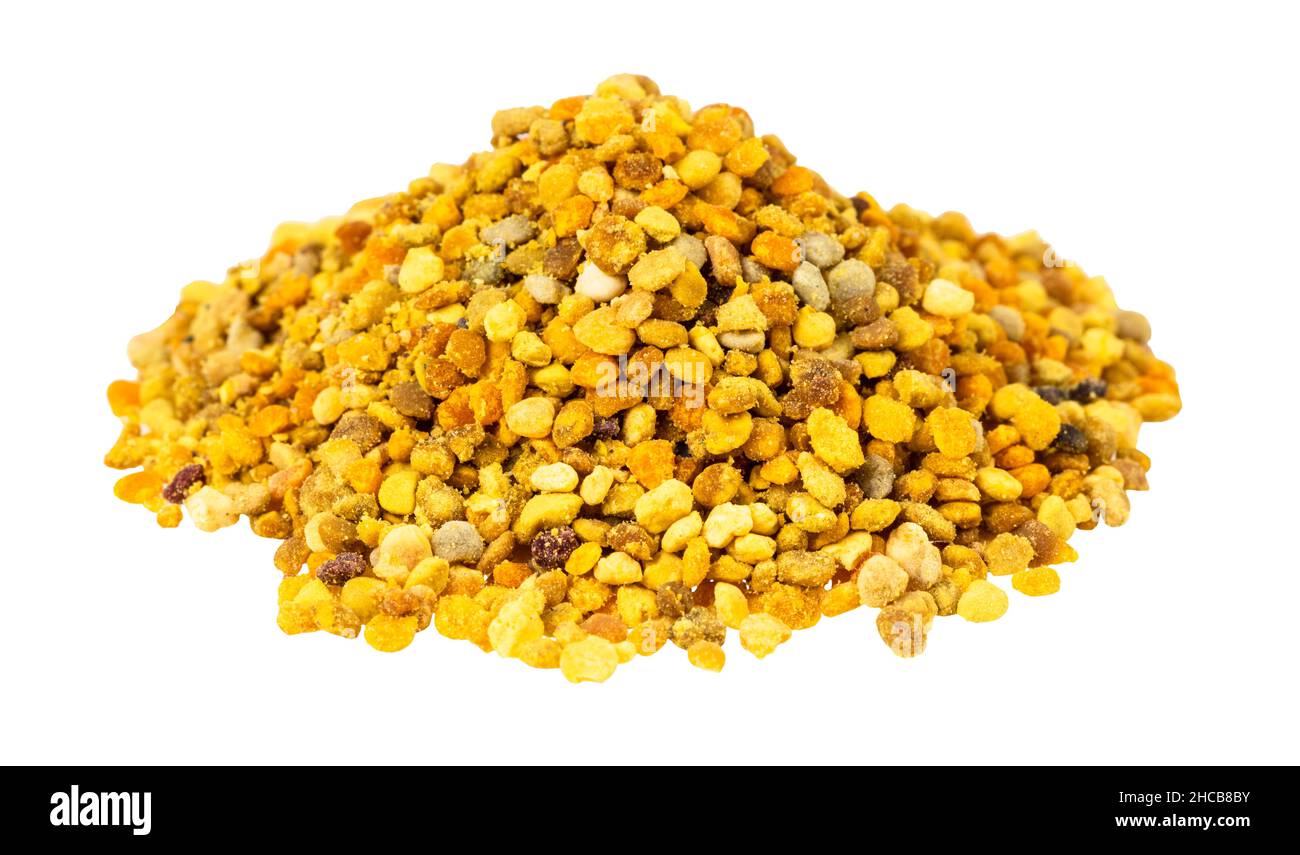 pile of natural bee pollen isolated on white background Stock Photo Alamy