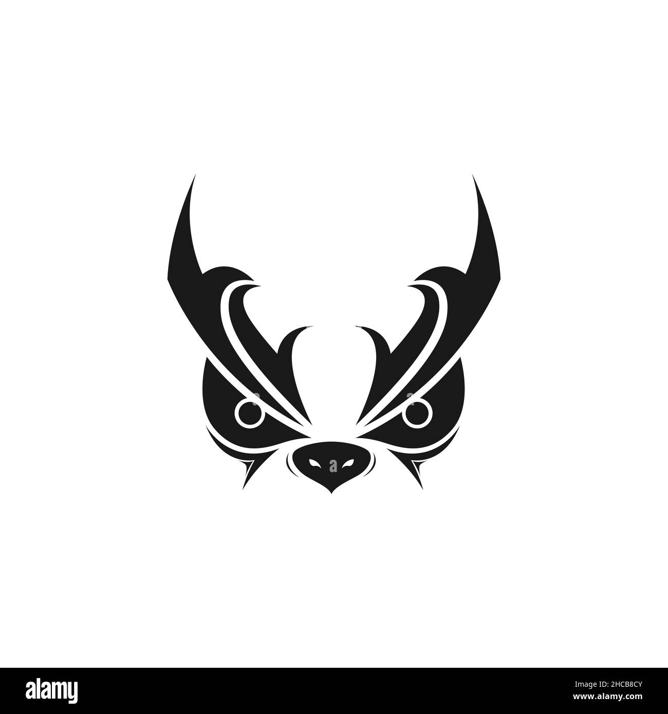 face bird art black mask logo design vector graphic symbol icon sign illustration creative idea Stock Vector