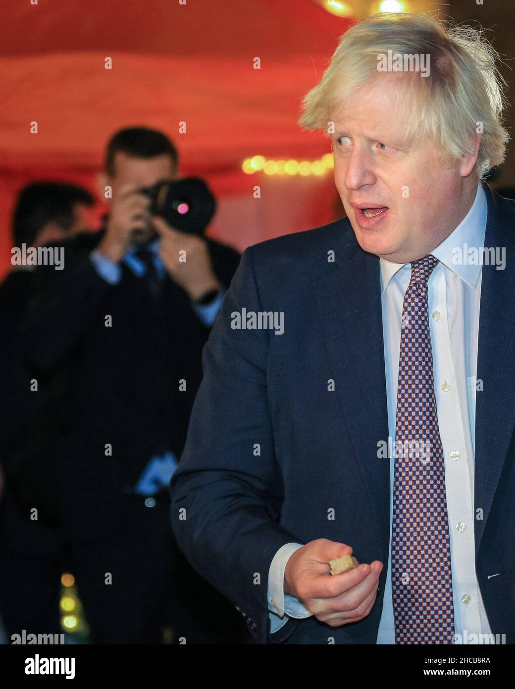 Boris Johnson, British Prime Minister, is photographed by a Downing