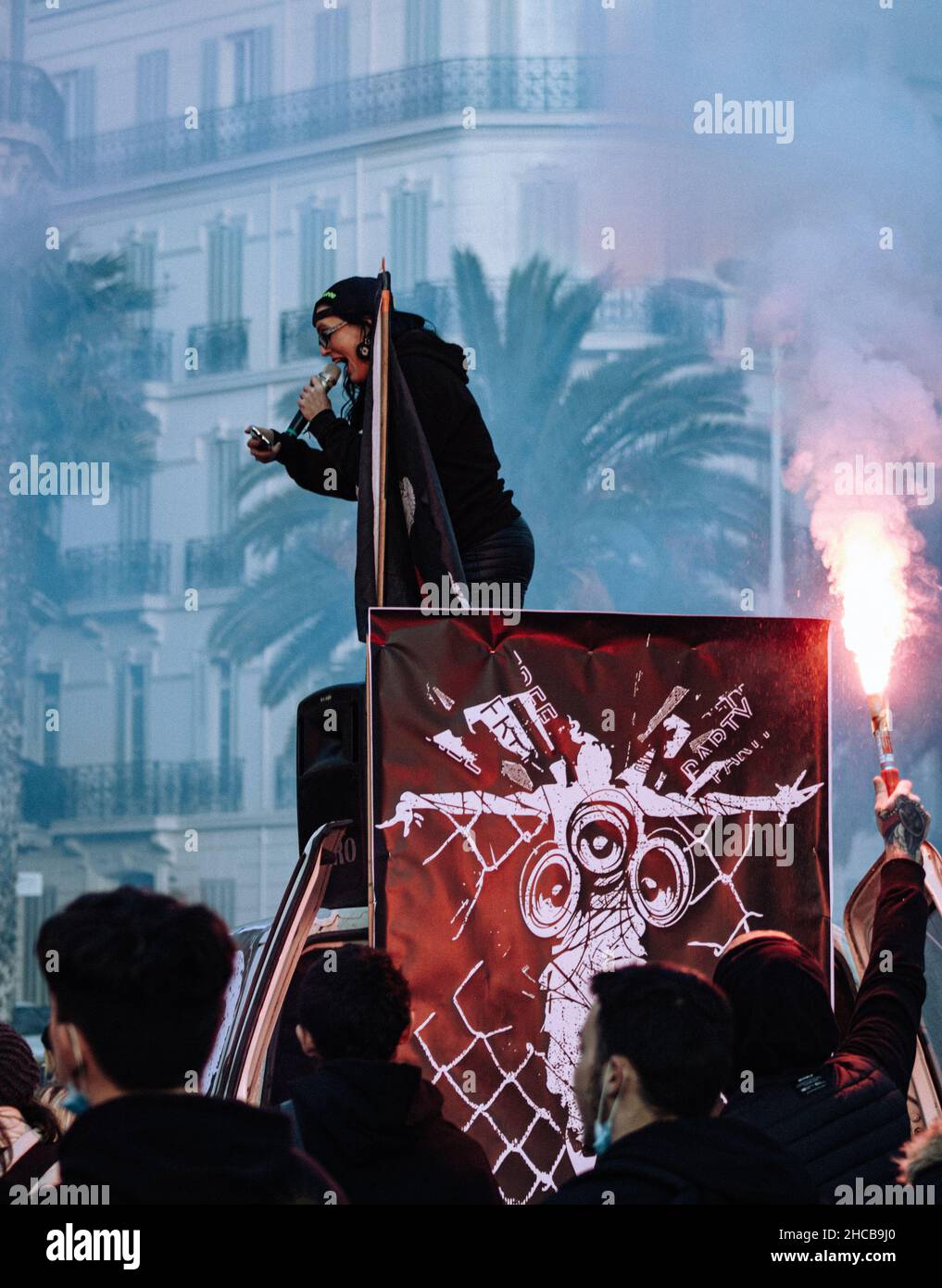 Demonstration Against The Imprisonment Of Two Teenagers At A Rave Party Toulon Stock Photo Alamy