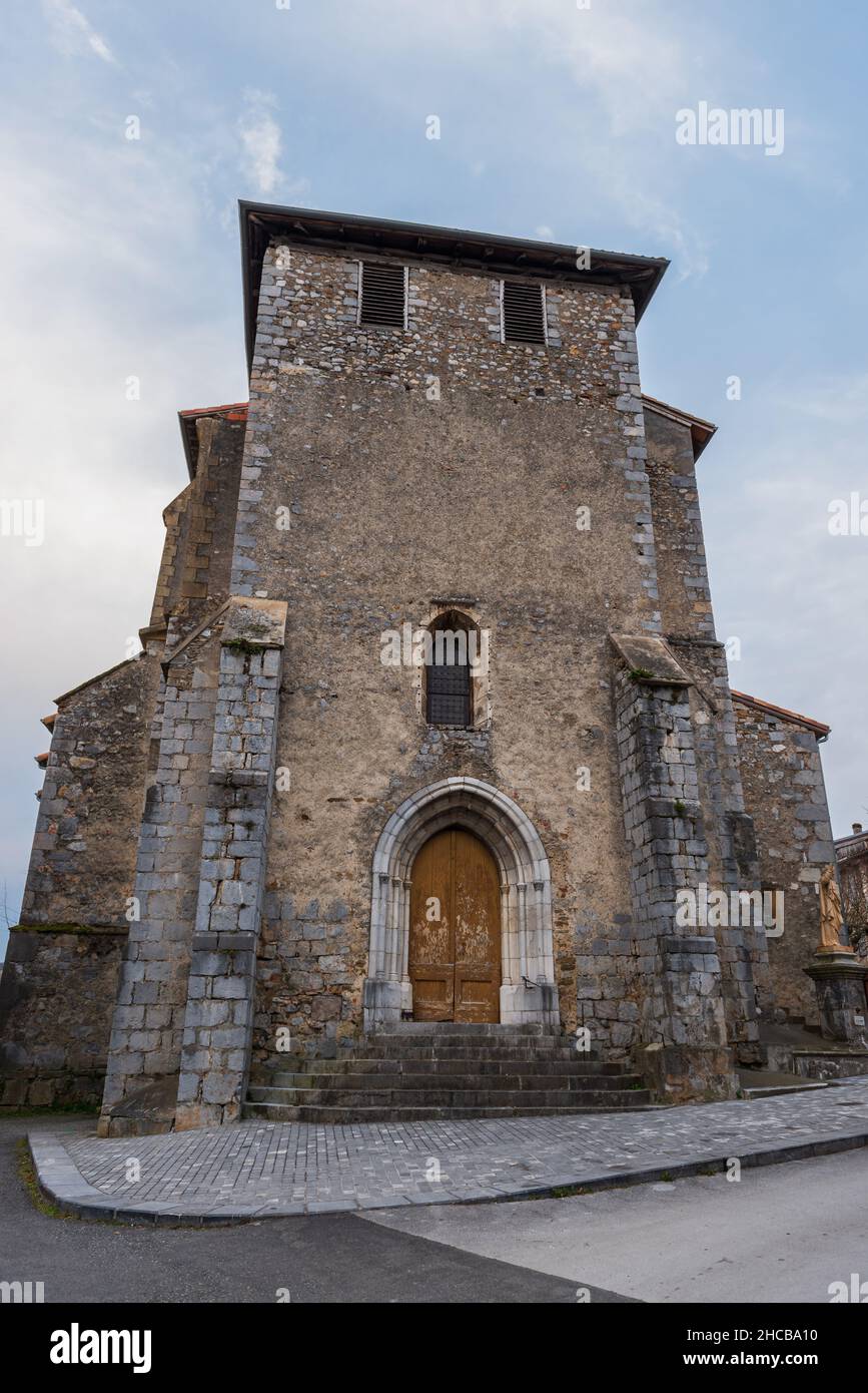 Saint-Martin d'Aspet church, in Haute Garonne, Occitanie, France Stock Photo